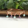 Bangle, Copper with Mint Green Agate and Amethyst Wrapped BoHo Bracelet