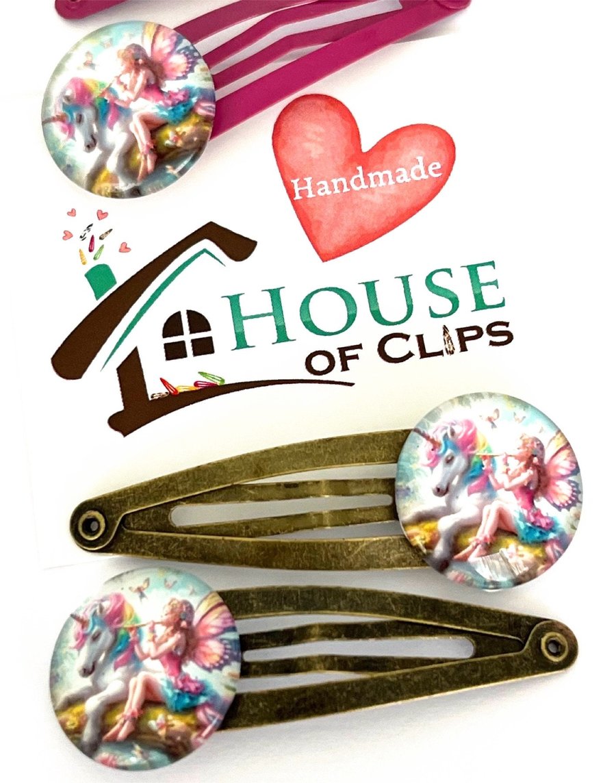 Call Of The Unicorn Hair Clips x2 - Unicorn Hair Slides - Unicorn Barrettes - Un