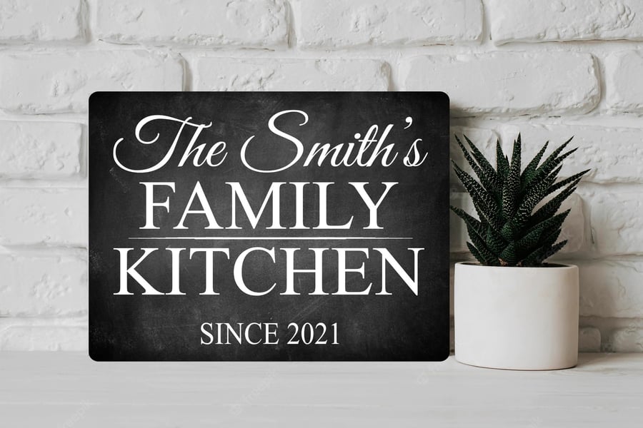 PERSONALISED Family Kitchen Metal Wall Sign Gift Present Home