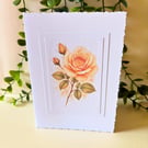 Rose A6 Card, June Birth Flower Card, Botanical Greeting Card