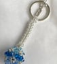 Handbag Charm, Crystal Blue Multi Coloured Orb, Initialled Chainmaille Keyring - Image 6
