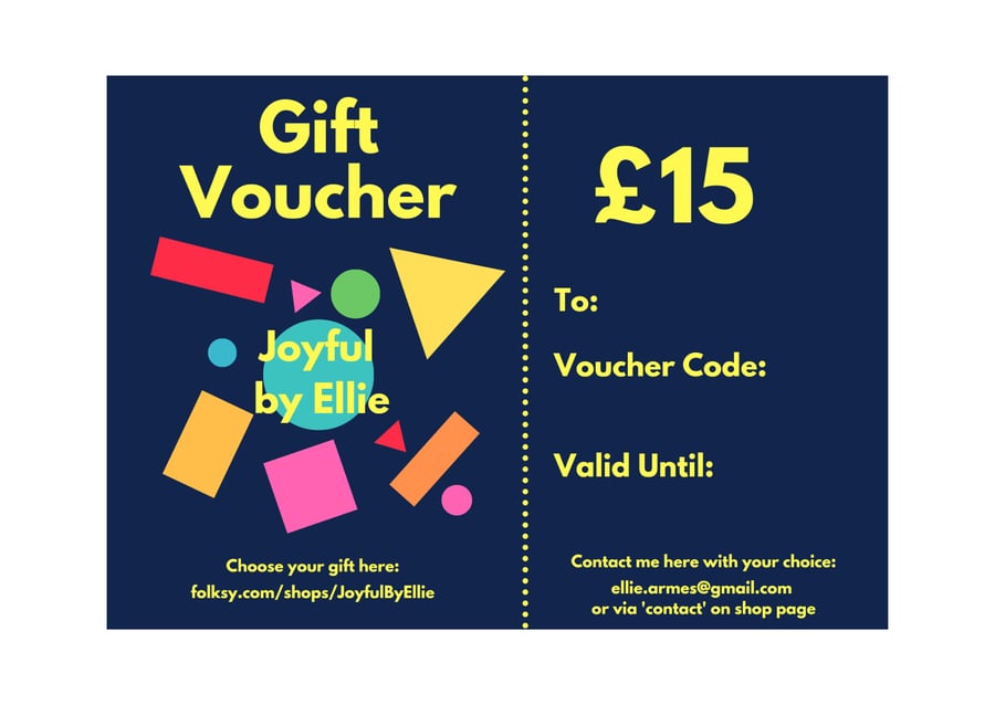 15 Gift Voucher Certificate - by Email