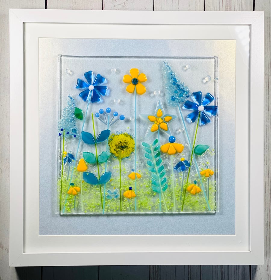 fused glass meadows art picture
