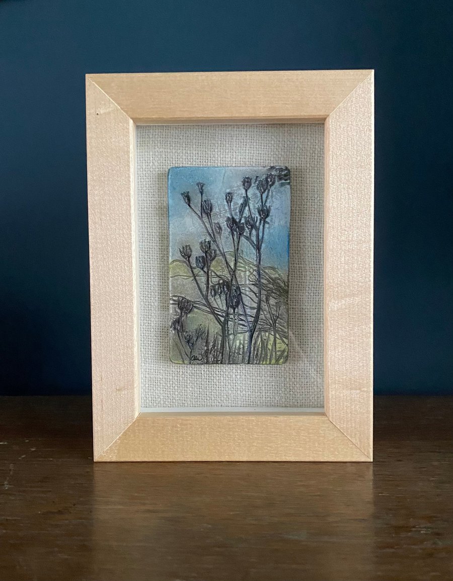 Landscape, Mini Landscape, Hills, Countryside, Rural, Painting, Clay