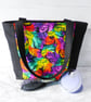 Zipped handbag, feathers design. - Image 2