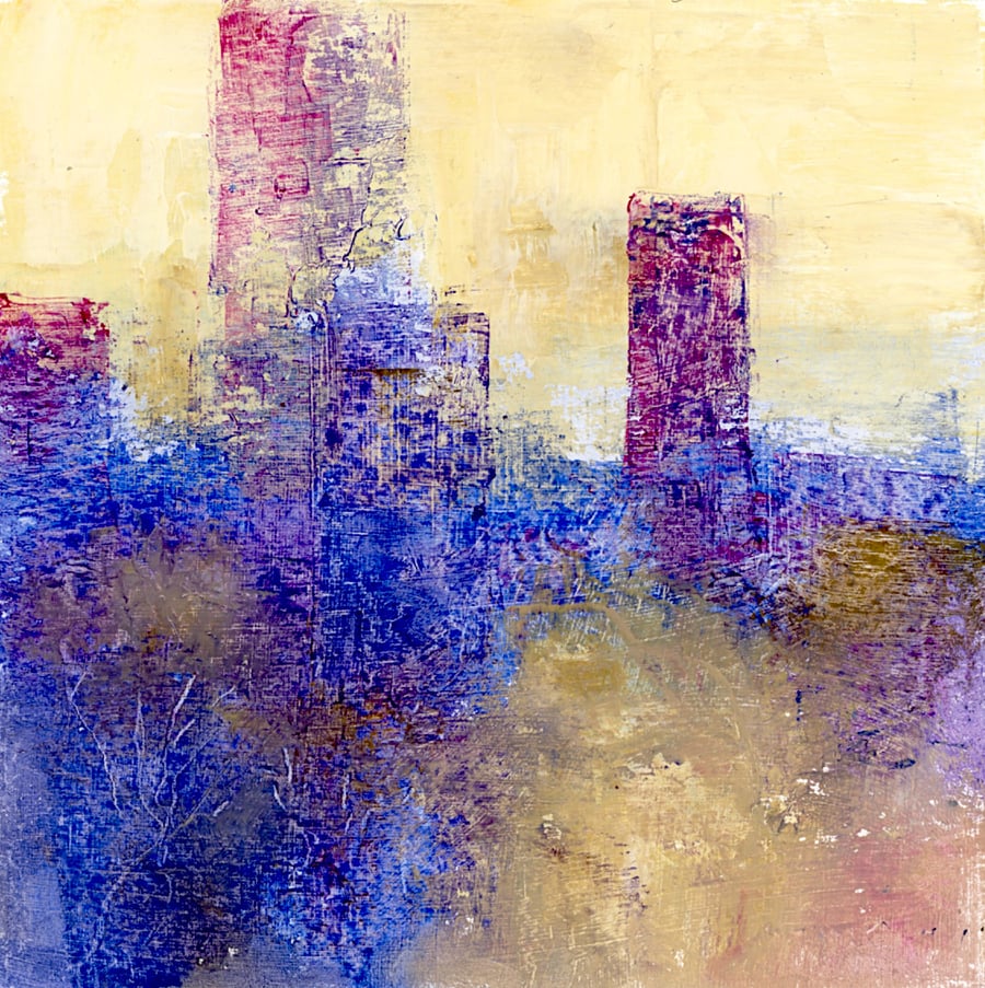 Dawn Light, an original abstract small oil painting