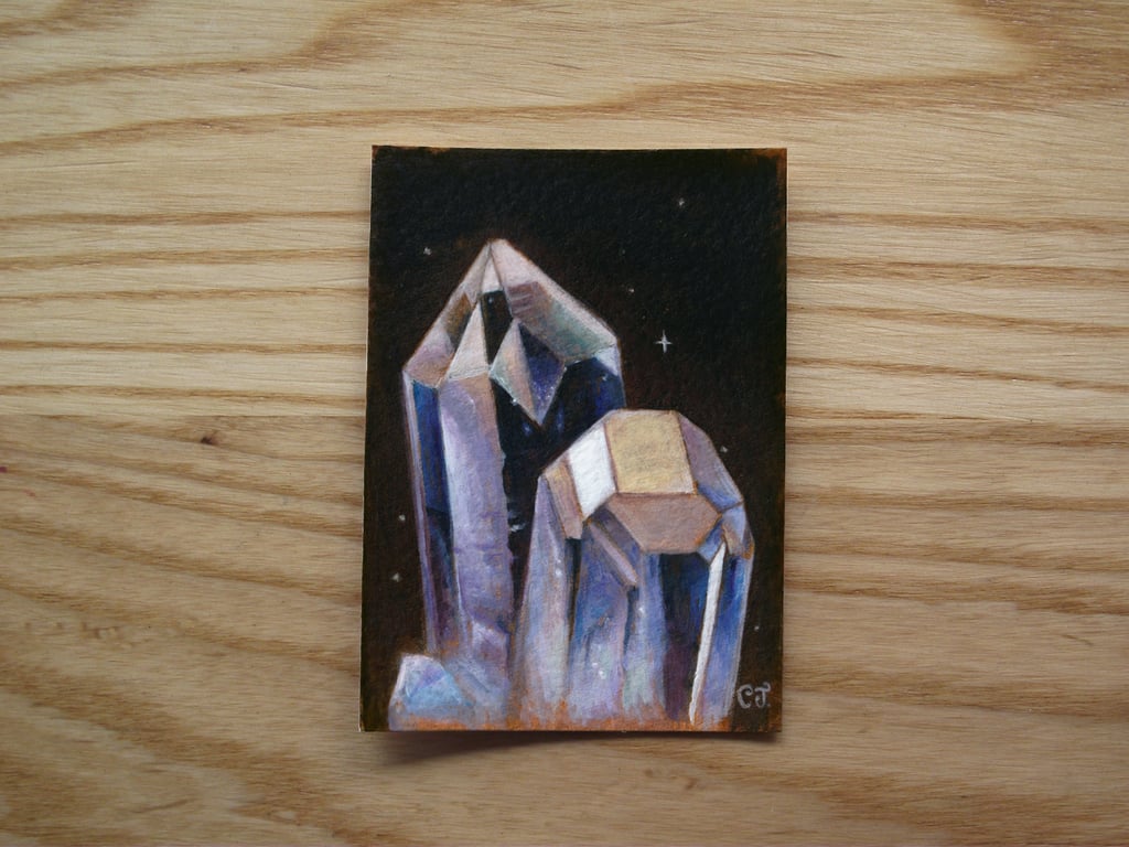 Crystal II ACEO Gouache Painting