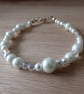 Handmade Snow and Ice Bracelet with faux pearls and AB crystals Summer Seconds   - Image 1