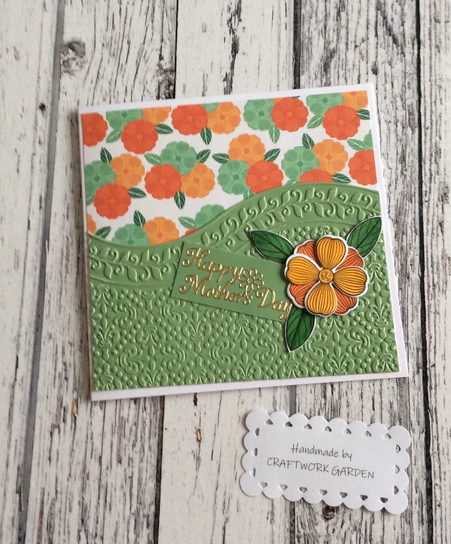 Happy Mothers Day Card - Green Floral