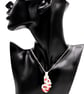 Coral silver plated wire wrapped pendant - Image 6