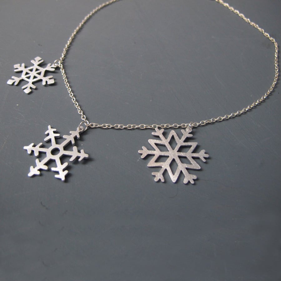 Aluminium Snowflake Necklace