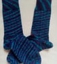 Hand-cranked Knitted Ribbed Wool Socks Size 6 to 7 - Image 4