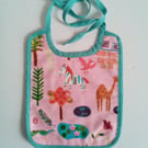 Seconds Sunday Babies bib in traditional style, reversible bib for babies