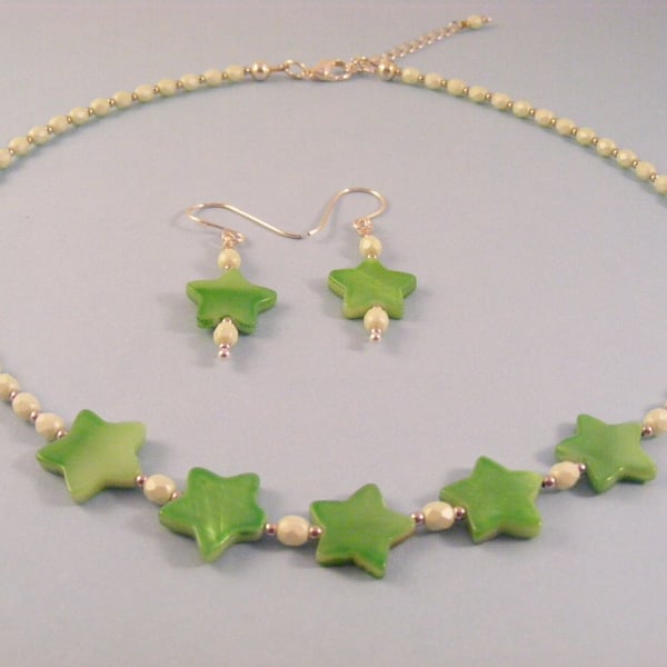 Green Shell Star Jewellery Set