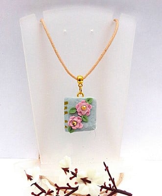  Polymer Clay Book Pendant