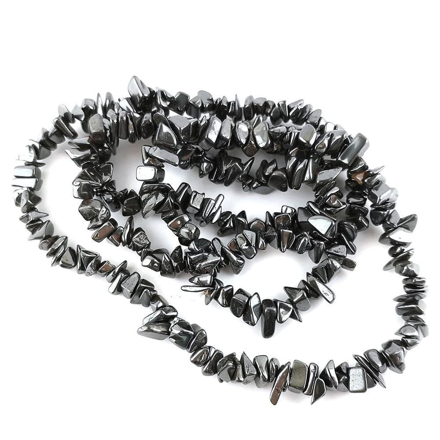Hematite Grey 5-8mm Smooth Chips, Grade A, Natural Authentic Gemstone Beads, 1mm