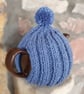 Small Tea Cosy for 2 Cup Tea Pot, Denim Blue, Hand Knitted - Image 3