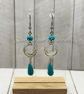 Turquoise Howlite Moon & Stars Earrings – Handmade Boho Gemstone Jewellery.