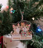 Meowy Christmas Cat Decoration - Glitter Epoxy Acrylic Bauble - Monty & Mabel