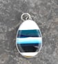 Cornish surfite pendant - blue stripes - Image 3
