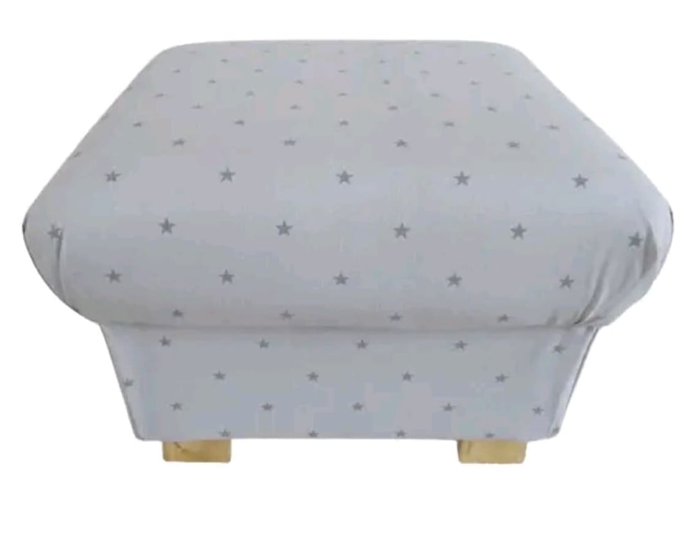 Storage Footstool Clarke Grey Stars Fabric Starry Pouffe Footstall Nursery 