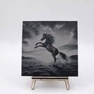 Horse engraved slate