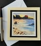 Blank Handpainted  Notelet Greetings Card Of Sun Behind Dunaverty Boat House - Image 4
