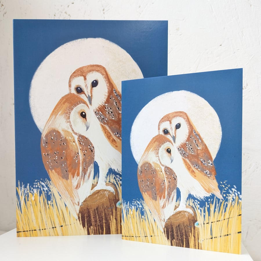 Blank card bird Barn Owl blank card