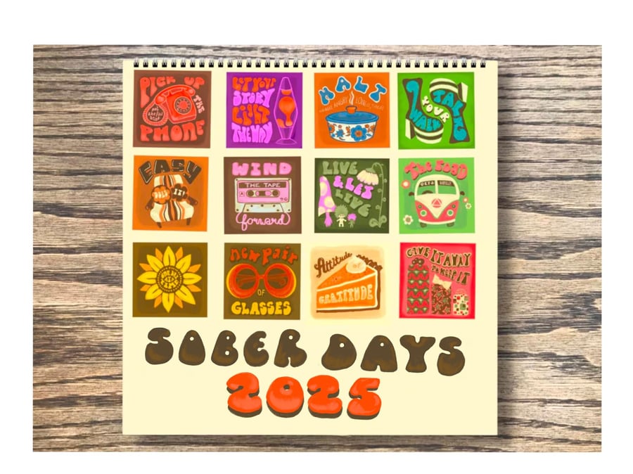 Sober Sayings Wall Calendar 2025 AA Gifts, Sobriety Gifts Sober Christmas Holida