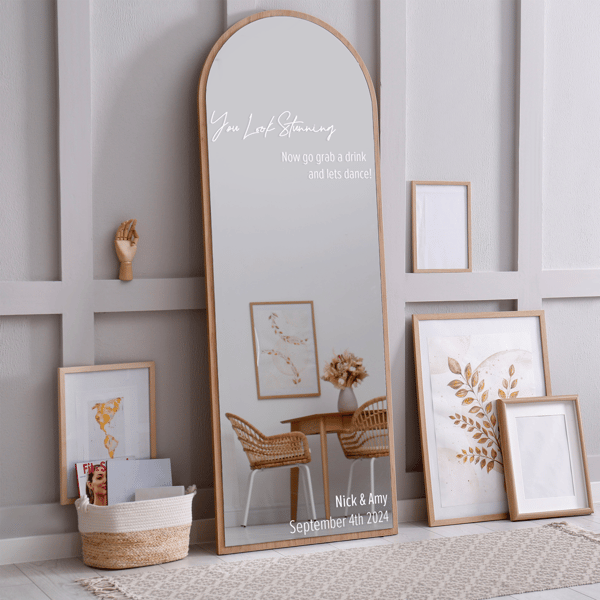 You Look Stunning - Personalised Name And Date DIY Mirror Decal