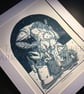 Schnabelperchten -Austrian Christmas Folklore - Limited Edition Lino Print - Image 1