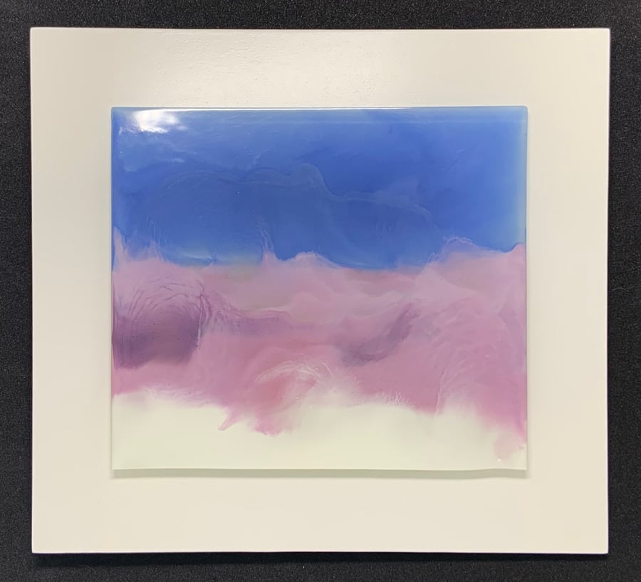 “Pink Sky’s” Beautiful Glass hand enamel painted panel.