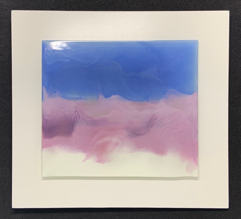 “Pink Sky’s” Beautiful Glass hand enamel painted panel.