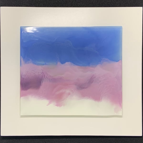 “Pink Sky’s” Beautiful Glass hand enamel painted panel.