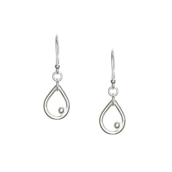 Silver Iris drop earrings - small