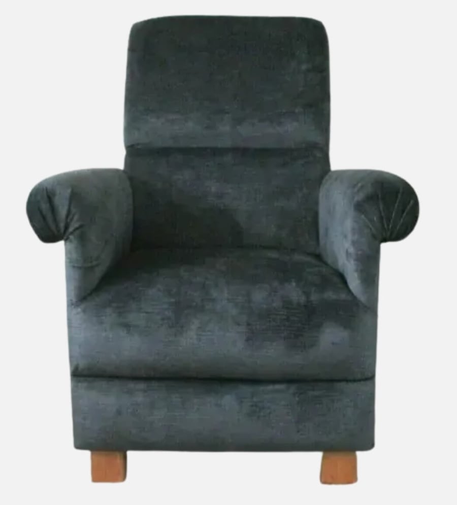 Armchair Laura Ashley Villandry Charcoal Grey Fabric Adult Chair Black Accent 