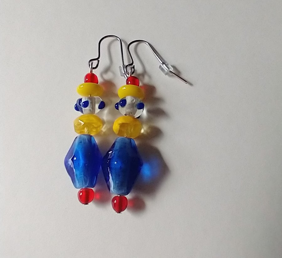 Eclectic glass bead earrings 