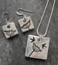 Handmade Ceramic Cow Parsley and swallows pendant - Image 8
