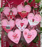 Hand-painted Pink Christmas Food and Drink Hearts 10cm - Image 2