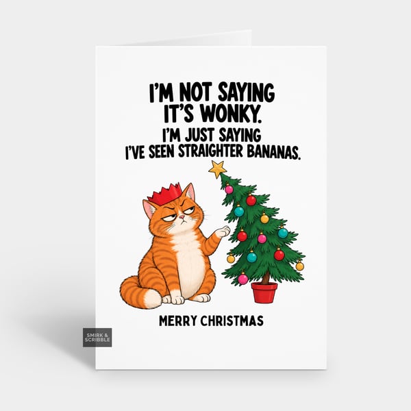 Funny Christmas Card For Him Or Her - Snarky Orange Cat