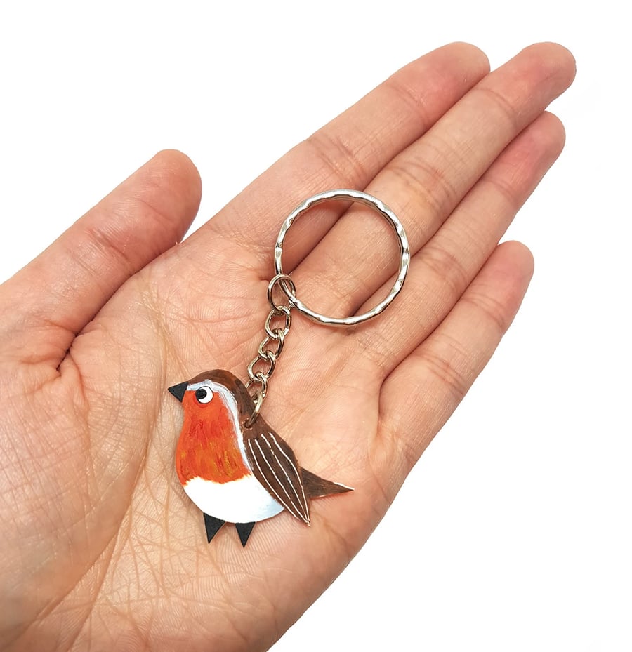 Robin Keyring - Handpainted - Bag Charm