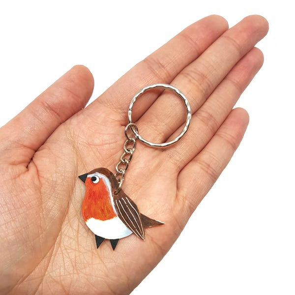 Robin Keyring - Handpainted - Bag Charm