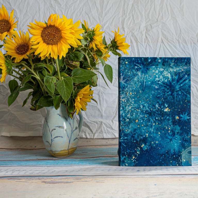 innerwords ... Cyanotype Print Journal with Heavy Watercolour Paper (Folksy130)