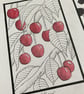 Linocut Print - Cherries - Original Print - Image 4