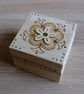 Handmade Wooden Box. Engraved Floral Jewelry Box