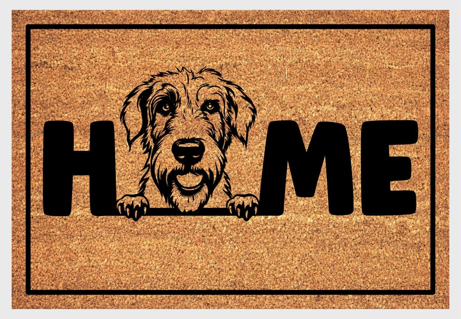 Irish Wolfhound Home Door Mat No.3 - Irish Wolfhound Dog Doormat - 3 Sizes