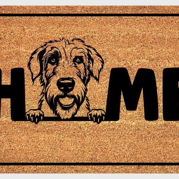 Irish Wolfhound Home Door Mat No.3 - Irish Wolfhound Dog Doormat - 3 Sizes