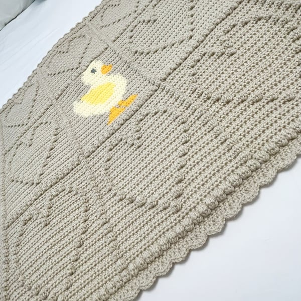 Crochet Baby Blanket Pattern, Duck Blanket pattern, PDF pattern