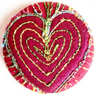 Buttons 1 inch button Hand Dyed Silks and Cottons Free Machine Embroidery Button