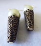 Mint & Chocolate Ice Cream Cone Earrings with gold plated ear-wires - Image 2
